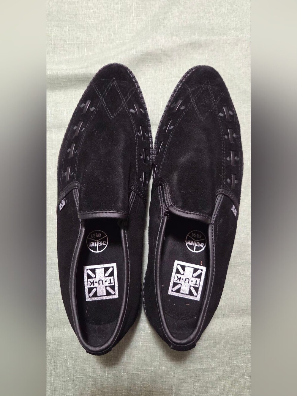 T.U.K Men’s Black Suede Slip-On Loafers